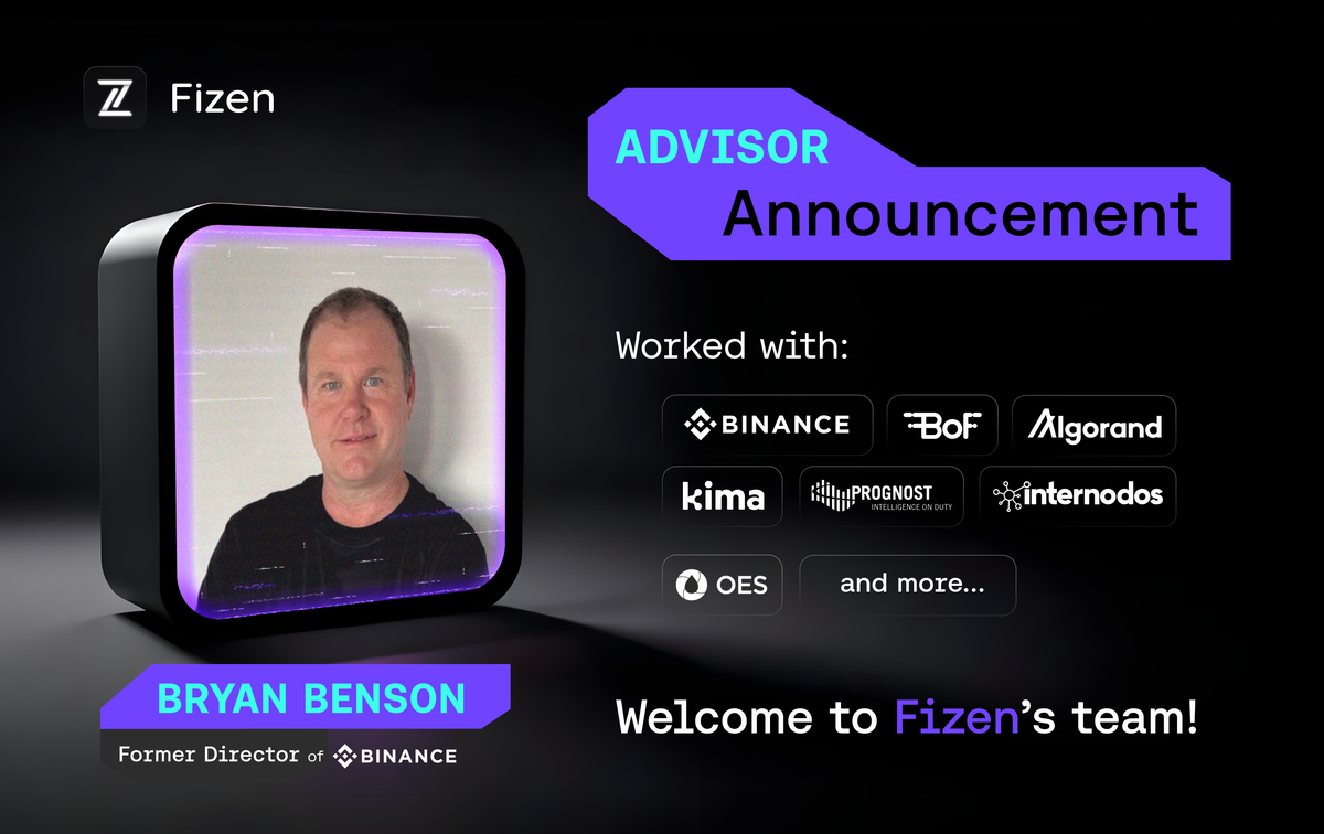 Bryan Benson Joins Fizen Advisory Board to Drive Crypto Payments Strategy